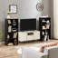Melgarejo Bookshelves and Bookcases Set of 2, Freestanding Corner Bookshelf Storage Cabinet with Multiple Open Shelves, 2 Pcs Floor Standing Display Storage Shelves for Home Office, Living Room, or Bedroom-987725708
