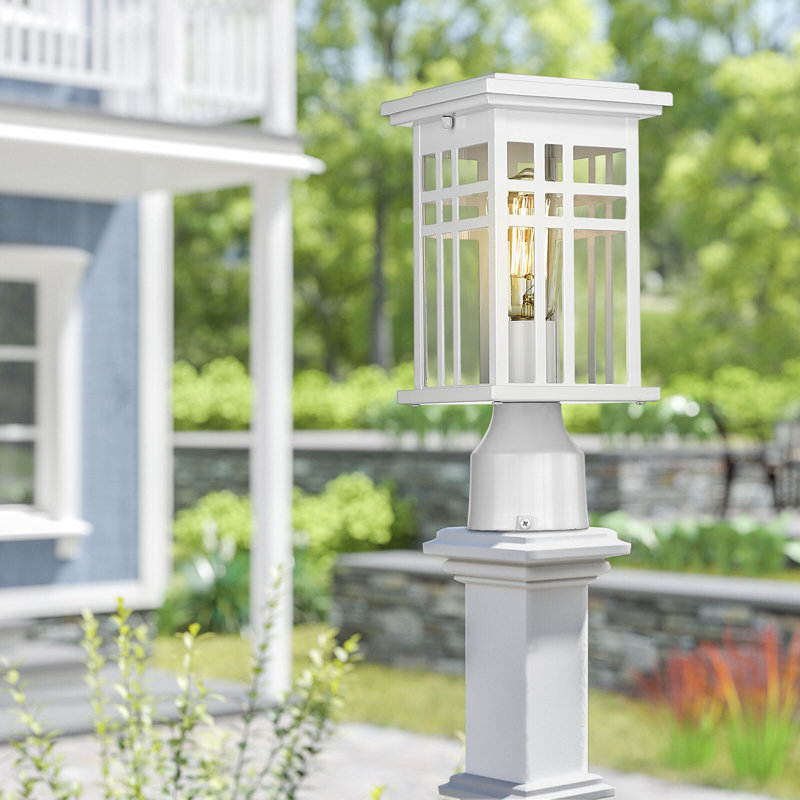 Tête de lanterne d'extérieur moderne avec finition en verre transparent blanc