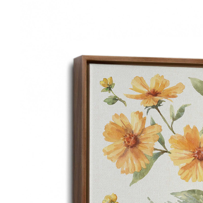 Sunny Flutters, ensemble de 2 impressions, 36 po x 36 po, Toile avec cadre, Noyer