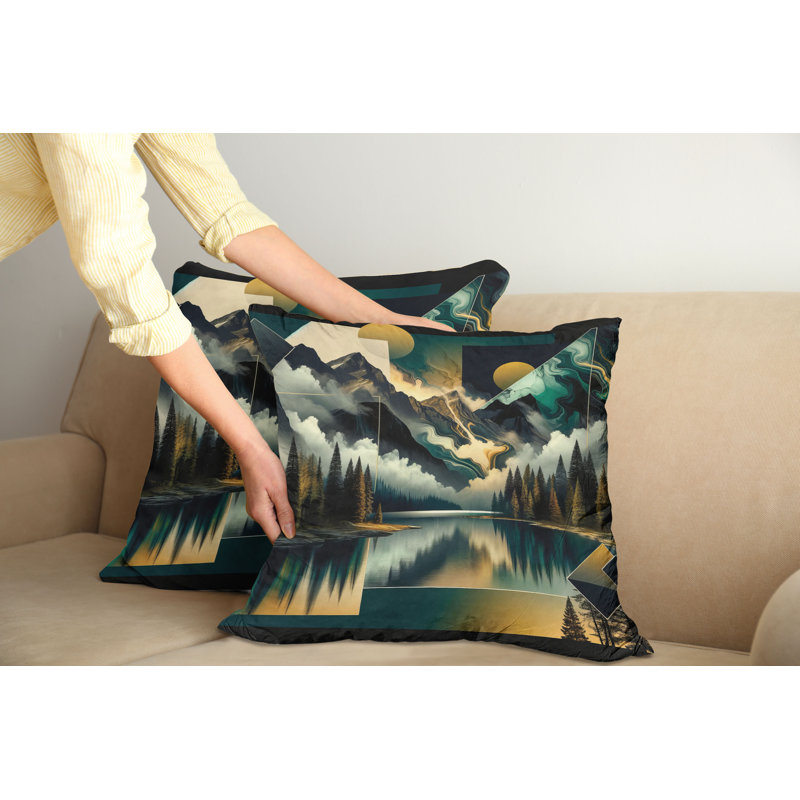 Fabric Reversible Throw Pillow, 20"H x 20"W, Square