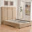 Modern Upholstered Platform Bed with 2 Solid Wood Under-Bed Storage Drawers, Tall 3-Panel Padded Headboard, No Box Spring Required-2125470170-2125470168