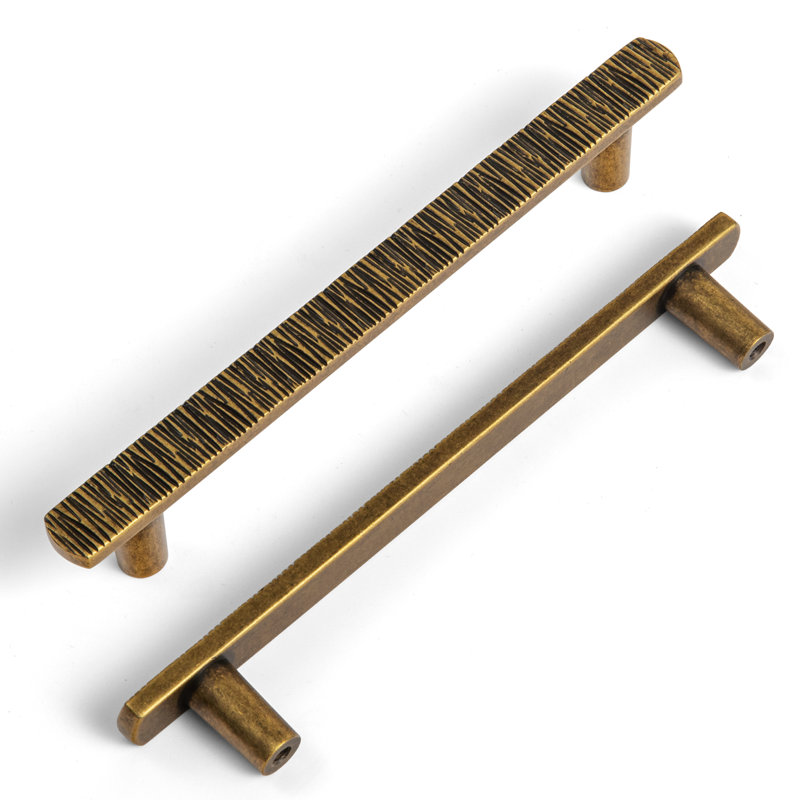 Novelty Irregular Bar Pull Handle Multipack, Antique Brass, 5" 