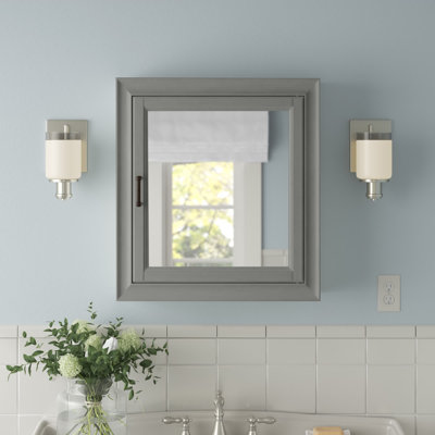 Jesse 23.75'' W 26'' H Surface Framed Medicine Cabinet Mirror 2 Adjustable