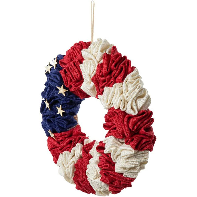 Couronne patriotique en faux tissu 18 po