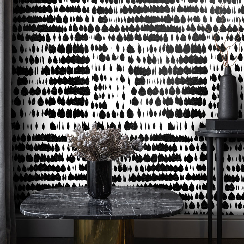Black and White Polka Dot Modern Wallpaper