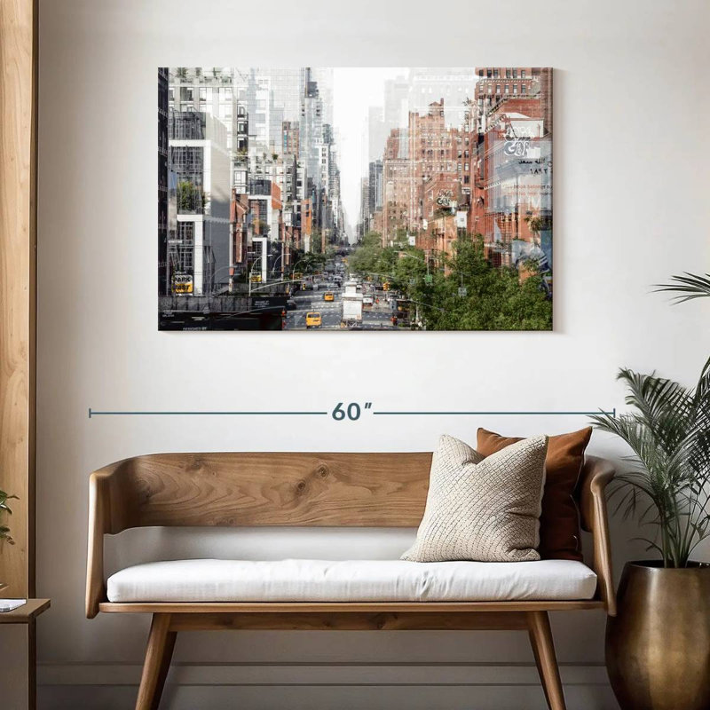 Abstraction urbaine de Sirci, bâtiments de Manhattan, H 30 po x l 45 po