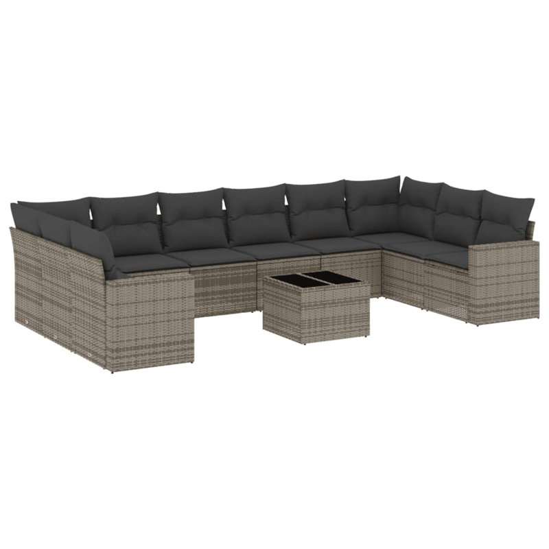 Vidaxl Garden Sofa Set Grey, Dark Grey