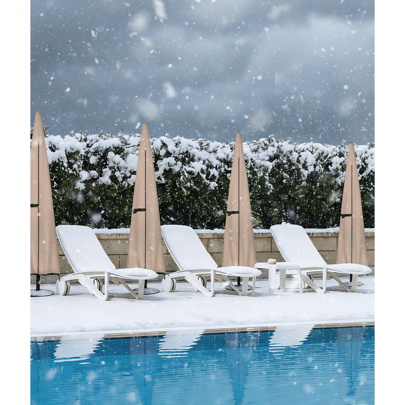 Housse imperméable 600D pour parasol de marché extérieur - Convient aux parasols jusqu'à 3,65 m (12 pieds)
