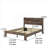 King Size Platform Bed Frame, Brown-toned Wood Metal Build With LED Headboard USB Charging Under-Bed Storage For Bedroom