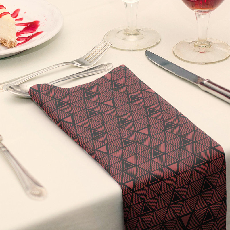 Jordao Cotton Abstract Square Napkin, Red, 0.1" H x 22" W x 22" D