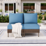 Chaise de patio d'extérieur en osier de 49 po de large avec coussin