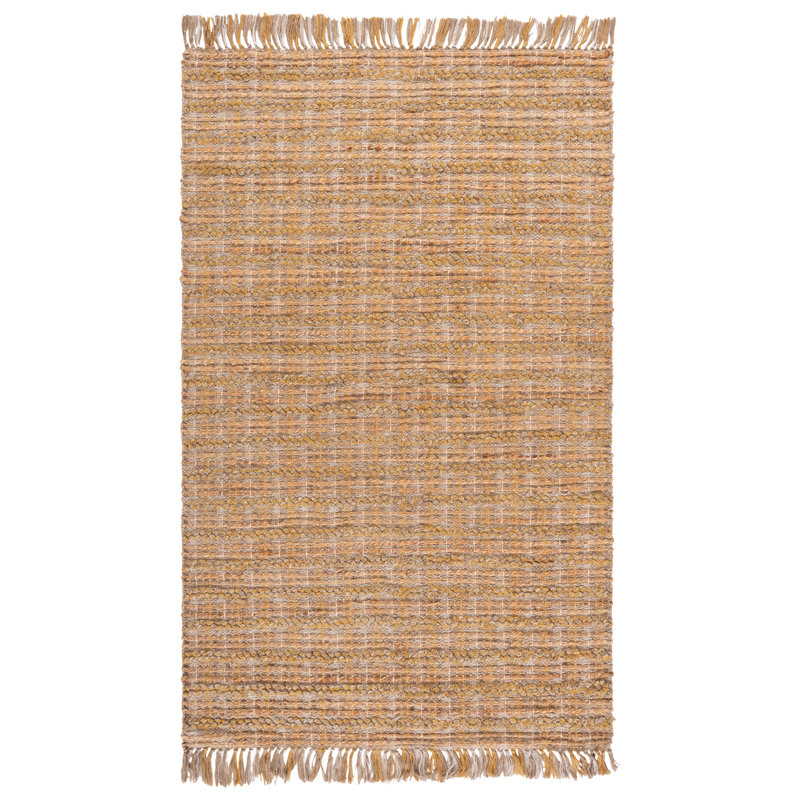 Cape Cod 871 Hand Woven Jute/Cotton Geometric Rug in Gold/Natural, Rectangle 5' x 7'