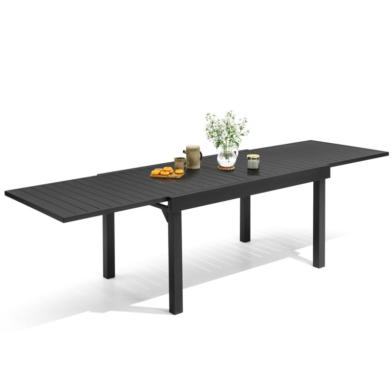Table de salle à manger extensible en aluminium pour 8 à 12 personnes