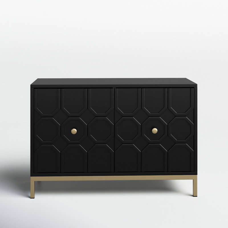 Two-Door Accent Cabinet, Black
