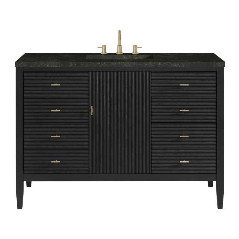 Myrrin 48'' W Single Vanity, Carbon Oak, Phantome Eclos, 8" Widespread