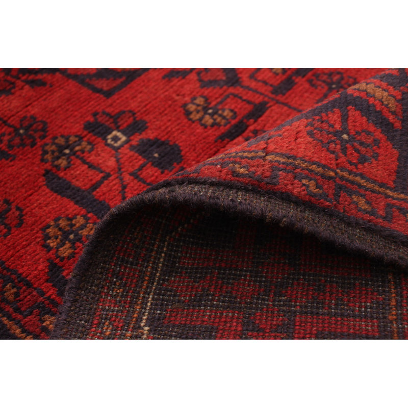 Tapis de zone en laine rouge 4 pi 1 po x 6 pi 5 po à main one-of-kind-noué la 2010 esari Allaina