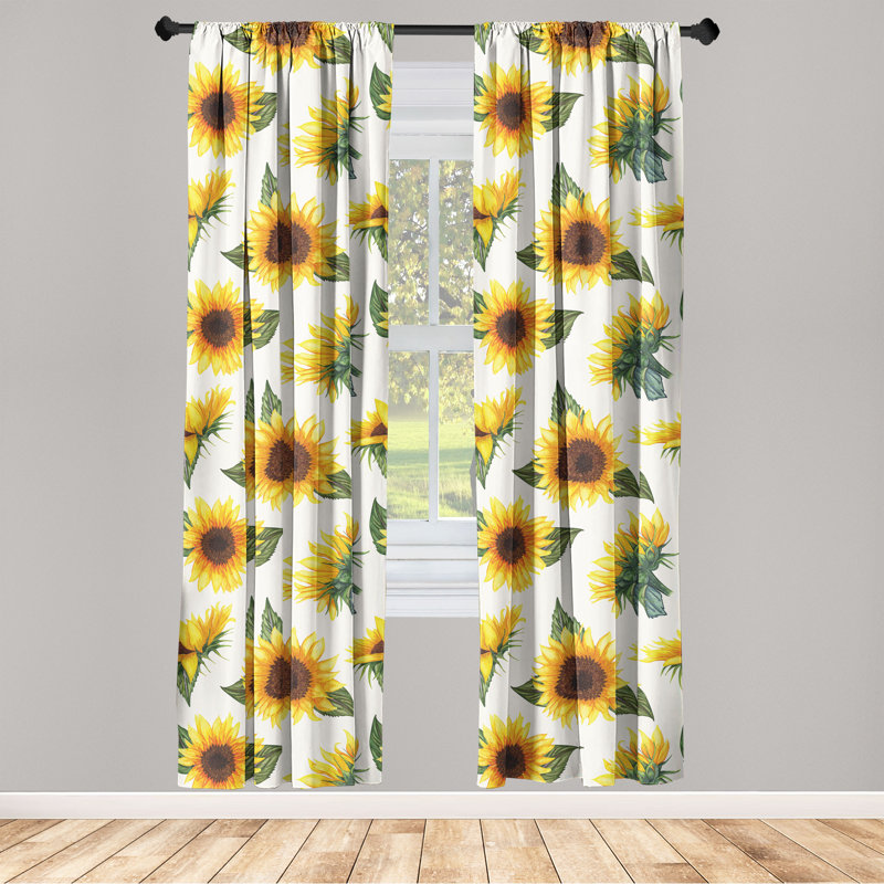 Charlotteann Semi Sheer Curtain Pair, 28" W x 95" L