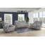Canapé double inclinable, chenille étain-130239056