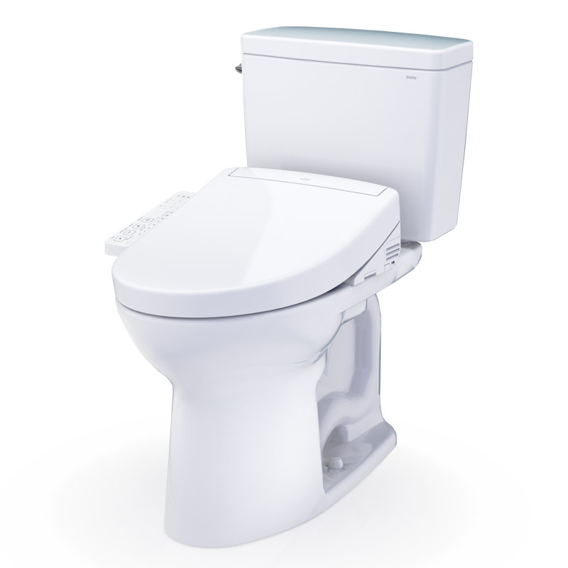TOTO® Drake® WASHLET®+ Two-Piece Elongated 1.6 GPF TORNADO FLUSH® Toilet with S2 Bidet Seat, Cotton White