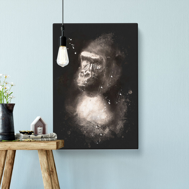 Mighty Silverback Gorilla - Wrapped Canvas, 50cm H x 35cm W x 3cm D