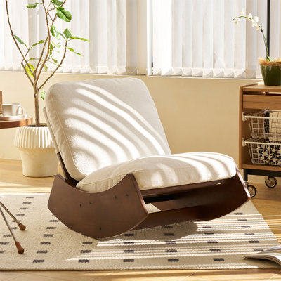 Comfortable Glider Rocking Chair, High-Quality Upholstery Glider Chair, Solid Wood Frame, Perfect For Multiple Settings Accent Reading Chair For Bedroom,Living Room,Nursery
