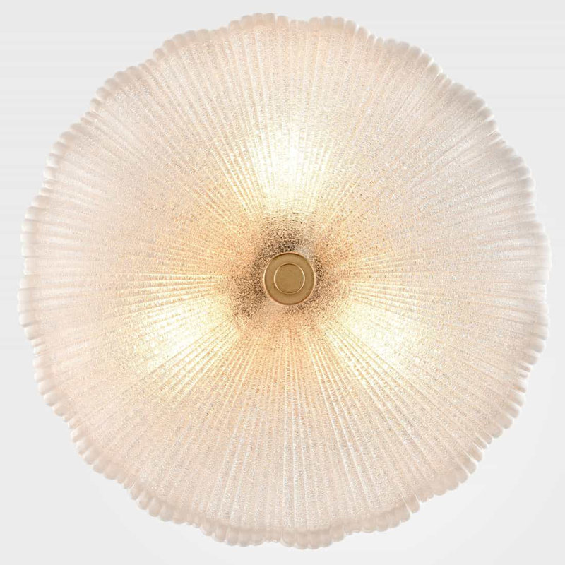 Plafonnier moderne à 3 lumières en laiton avec verre sablé de 12 pouces, Clair