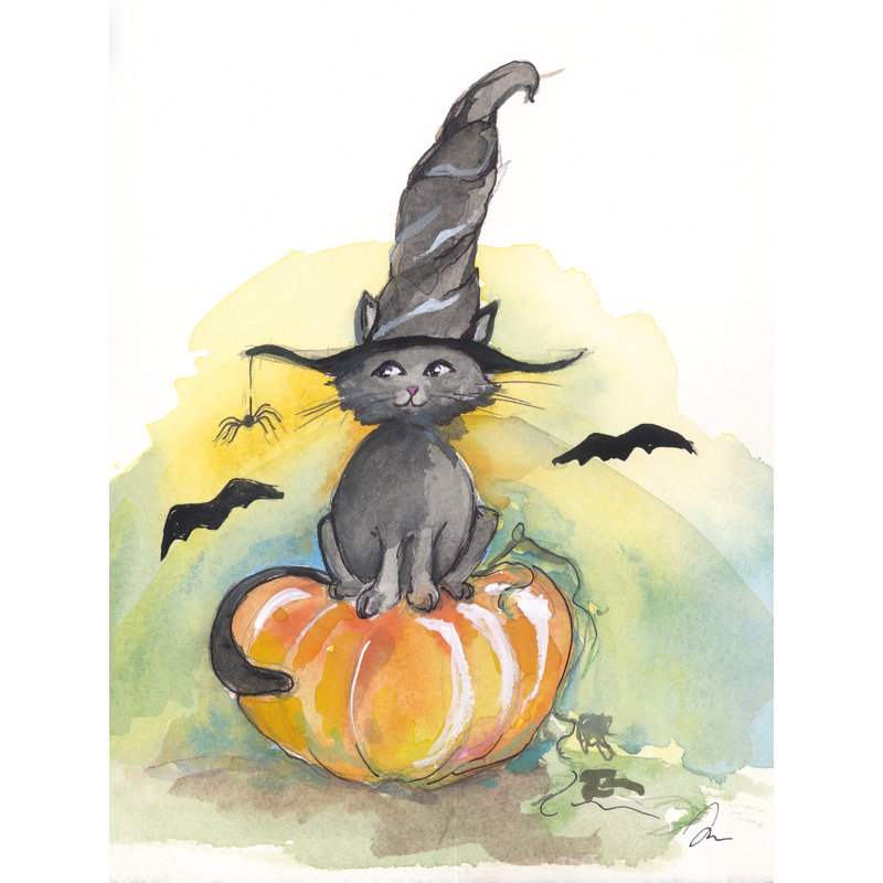 «Tarrin Witch Cat On Canvas» par Jessica Mingo, reproduction, H 12 po x l 8 po