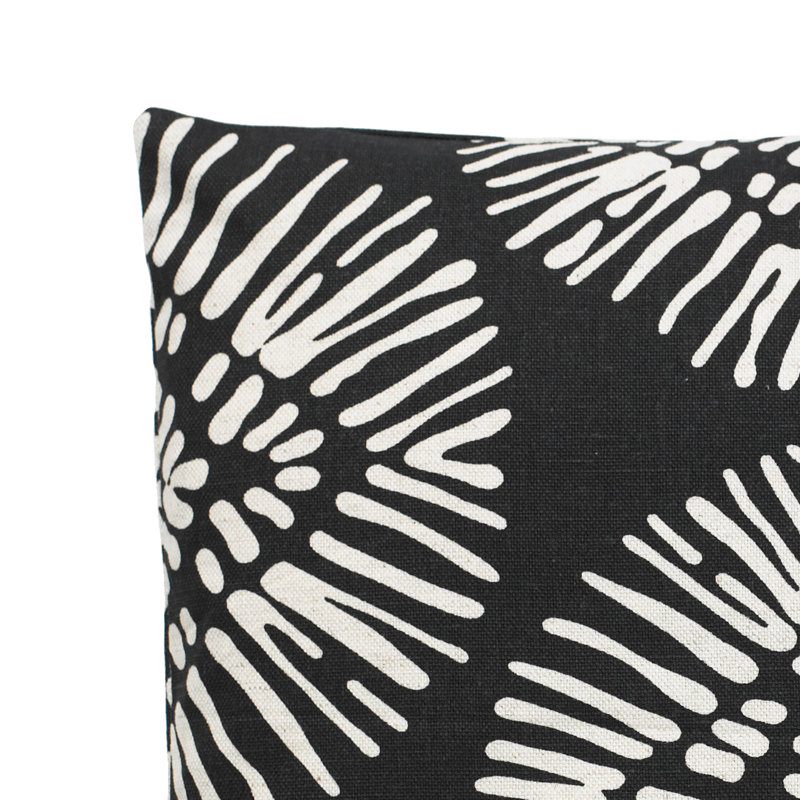  Housse de coussin rectangulaire et insert, Noir, H 14 po x l 48 po