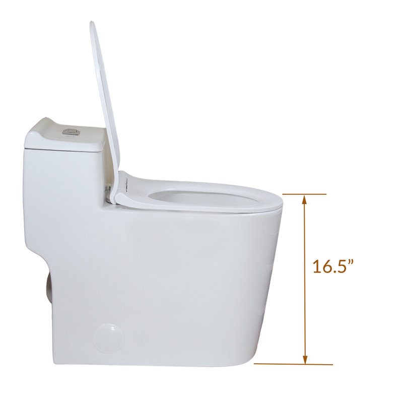 Yingze Comfort Height Elongated Toilet, 10" Rough-In, Dual Flush, Soft Close, White