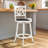 Swivel Upholstered Stool with Solid Wood Frame-791578194-791578196