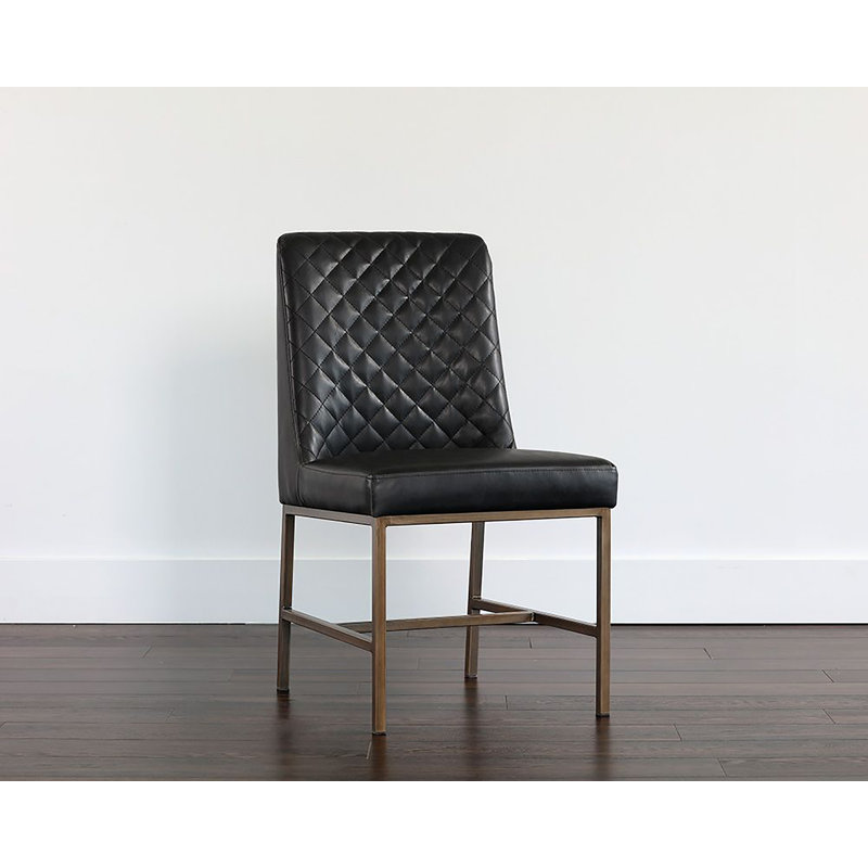 5West Upholstered Dining Chair, Black Faux Leather