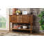 Buffet de rangement vintage en bois massif avec 2 tiroirs, armoires et tablette inférieure pour une meilleure organisation de la maison-523265368