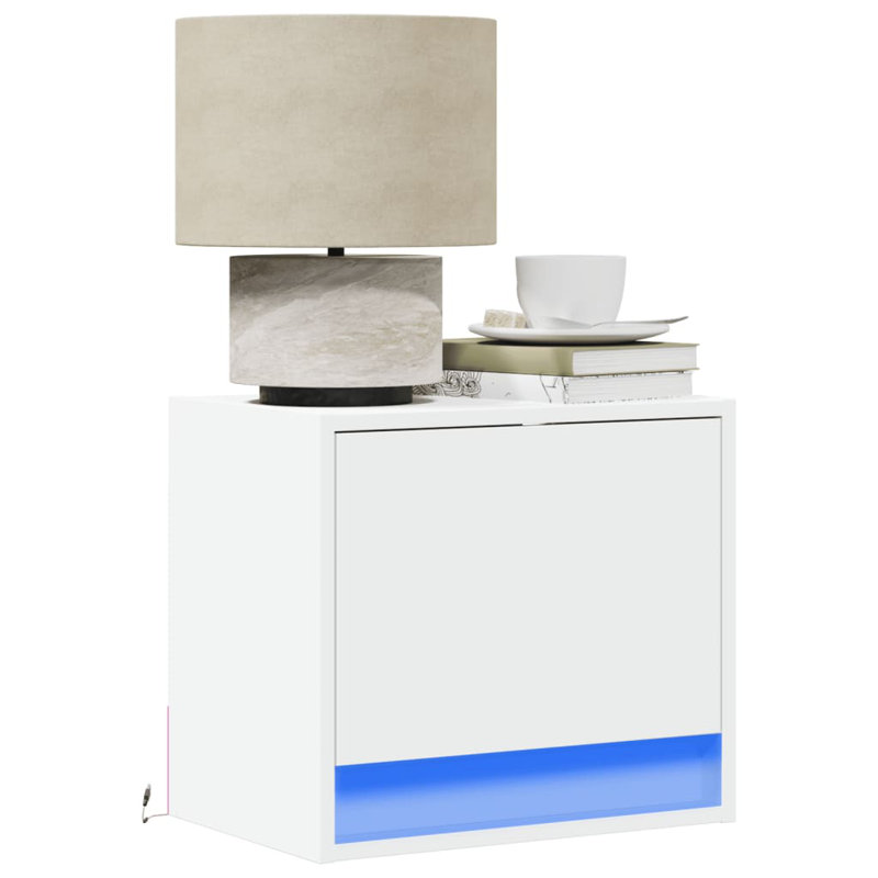 Danela 45cm W Manufactured Wood Bedside Table, White
