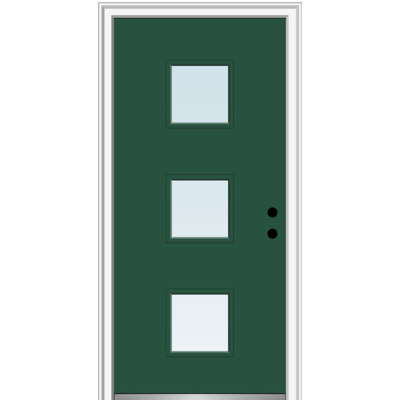 Porte d'entrée avant en fibre de verre Spotlight Spotlight, H 80 po x l 32 po x P 1,75 po, Vert forêt