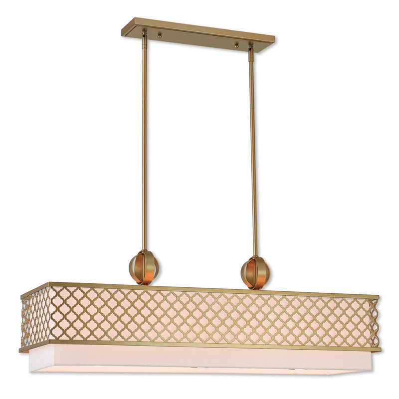 9 - Light Square / Rectangle Chandelier, Soft Gold