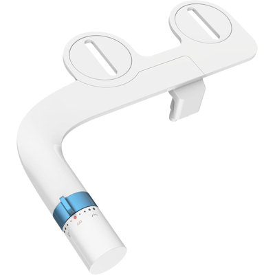 Accessoire de bidet ultra mince pour toilette, bidet non électrique à double buse avec anneau de contrôle bleu, pulvérisateur d'eau froide pour l'hygiène quotidienne de la salle de bain résidentielle