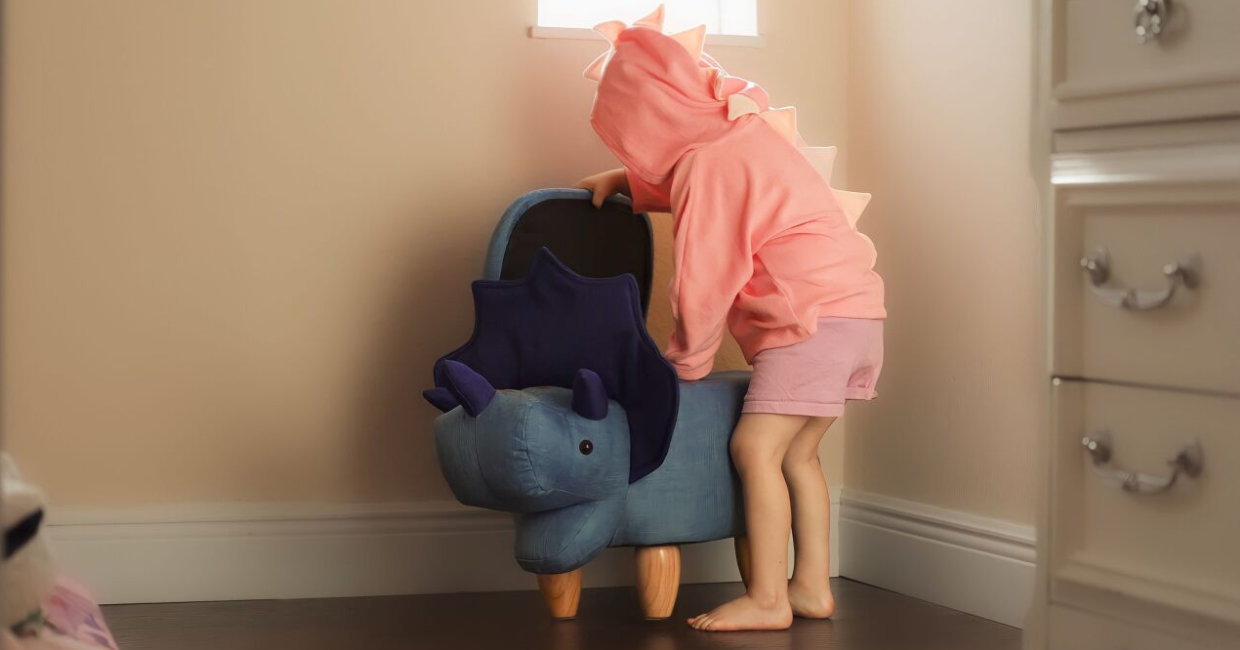 Critter Sitters Denim Blue Animal-Shaped Kids Accent Chair with Storage -  Fun and Stylish Furniture for Nursery or Playroom in the Kids Chairs  department at