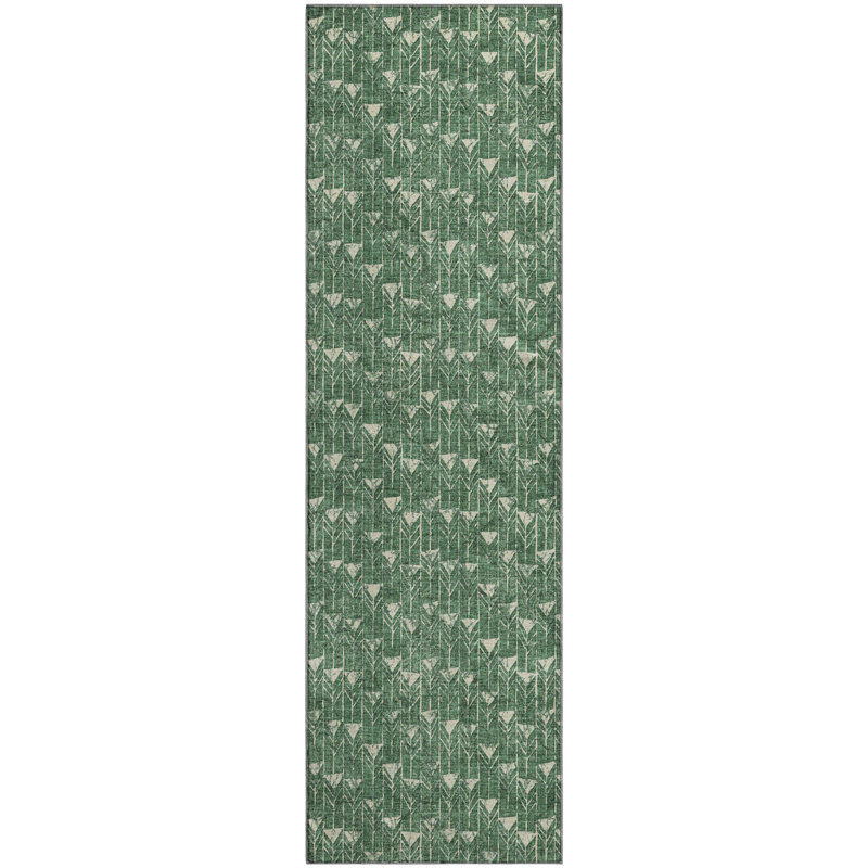Tapis vert Cerrito AMF514 lavable à la machine de qualité supérieure, Tapis de couloir 2 pi 3 po x 7 pi 6 po