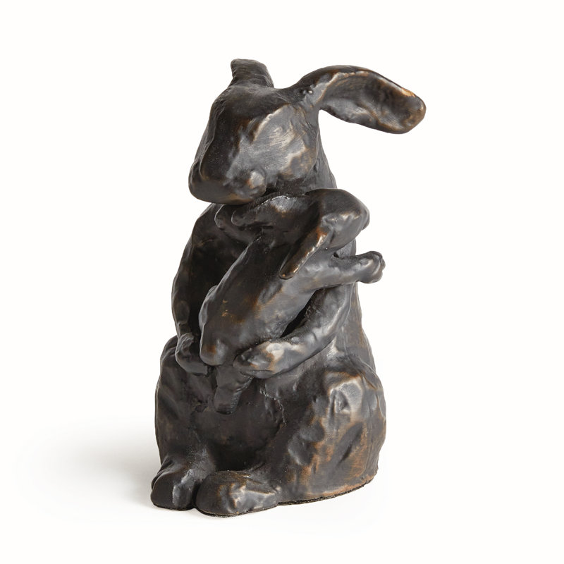 MOTHER RABBIT SCULPTURE, Black