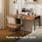 Computer Desk with 6 Drawers, 47" Home Office Desk with Fabric Storage, Sturdy Steel Frame, Vintage Wood Grain Writing Table for Bedroom, Living Room, 3 Color Options-1794670121