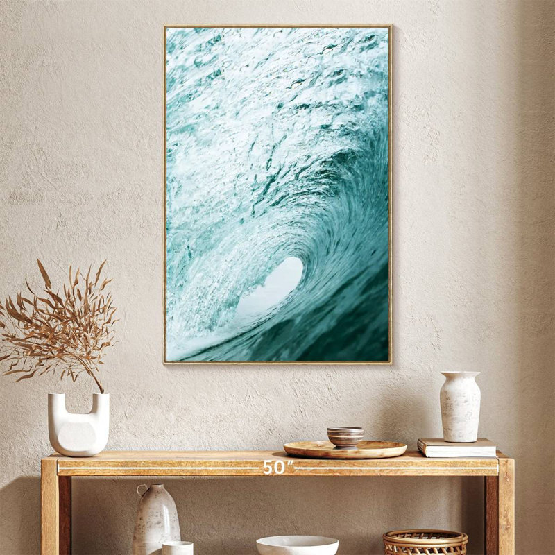 Tube ondulé, Cadre flottant en bois naturel, 27 po x 40 po