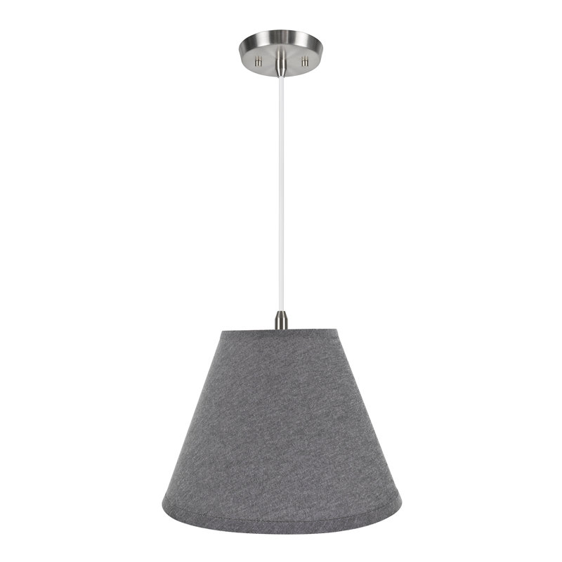 Luminaire suspendu conique à 1 lumière Melvin, Ivoire, H 11 po x l 14 po x P 7 po