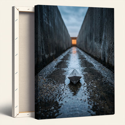 «Gallery Wrap», art mural sur toile pour le salon, la chambre à coucher, le bureau ou le vestibule - décoration murale décorative avec réflexion d'eau
