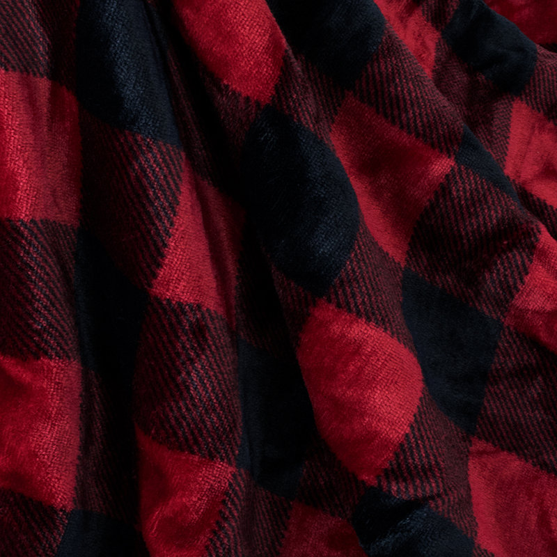 Checkered Red Waterproof Sherpa Pet Blanket for Small to Large Breeds