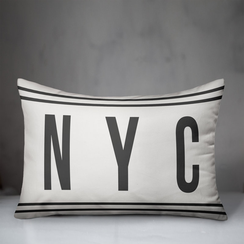 NYC Striped Reversible Throw Pillow