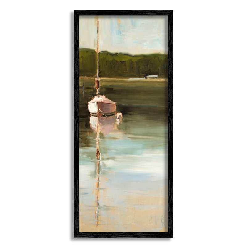 Peinture de bateau par Sally Hootnick, Giclée encadrée noir minuit, H 24 po x l 10 po x P 1,5 po