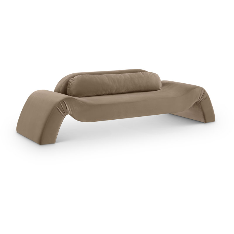 Causeuse Austin, Velours taupe, 29.5" H x 107" W x 34" D