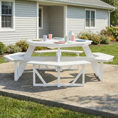 Outdoor Poly 48" Octagon Picnic Table