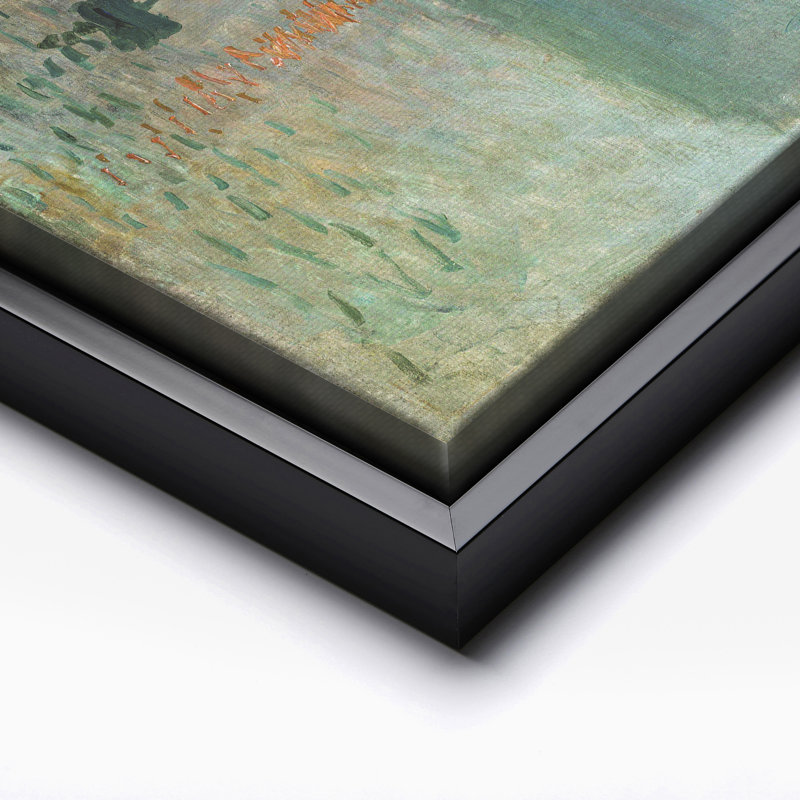 Claude Monet - Impression Sunrise No2, Black Framed, Canvas, 11"H x 14"W