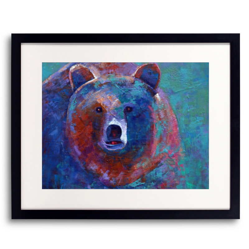 Blue Lips Print, Black Framed Paper, 17.25" H x 21.25" W x 0.88" D, White